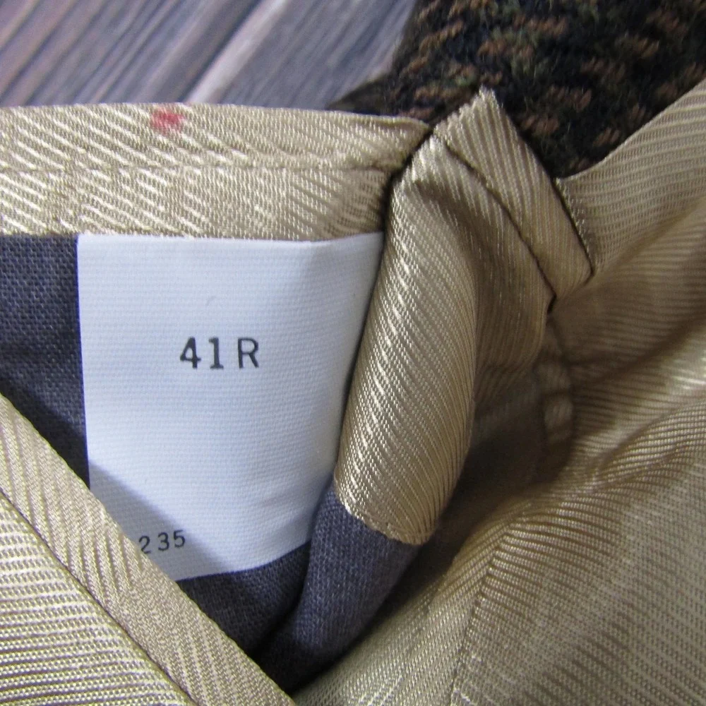 Oscar De La Renta Sport‎ Coat Mens L Brown Check Wool Tweed 2 Button Blazer